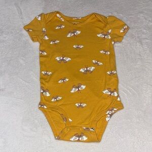 (3 for $10) carters Yellow Butterfly Print Kids One Piece bodysuit